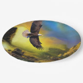 Een patriottisch design met Bald Eagle Flying High Papieren Bordje (Gekanteld)