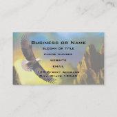 Een patriottisch design met Bald Eagle Flying High Visitekaartje (Achterkant)