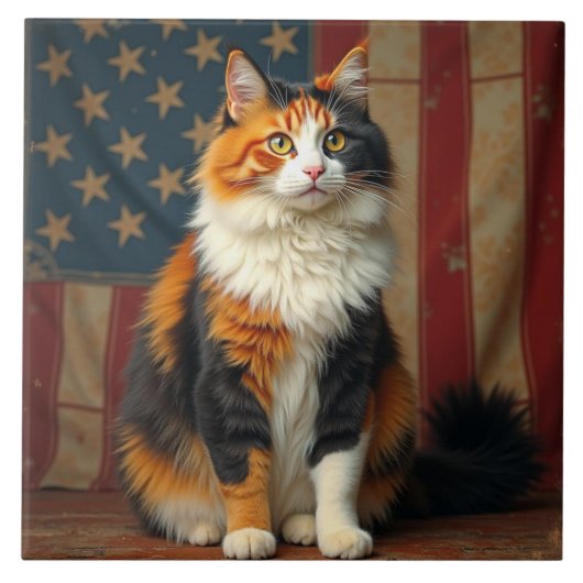 Een patriottische kat tegeltje (Voorkant)