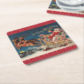 Een patriottische Santa Vrolijk Kerstfeest Onderze Kartonnen Onderzetters (Schuin)