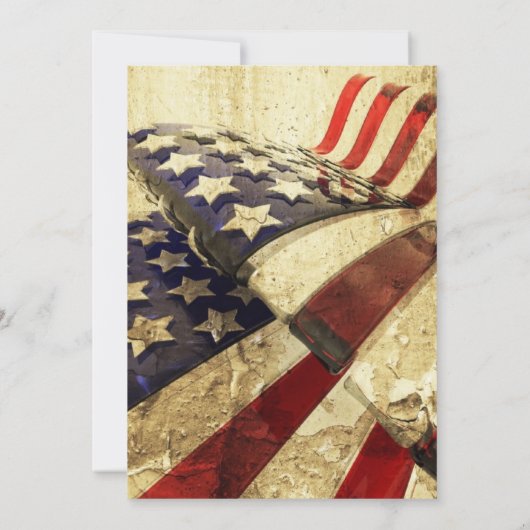 Een patriottische Save The Date plat kaart (Achterkant)