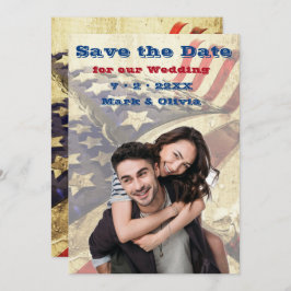 Een patriottische Save The Date plat kaart