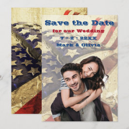 Een patriottische Save The Date vlakke kaart