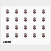 Een patriottische zeearend vierkante sticker (Vel)