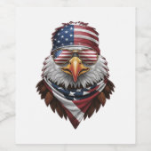 Een patriottische zeearend wijn etiket (Enkel label)