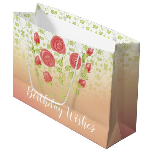 Een  Patroon Grote Verjaardag Groot Cadeauzakje (Voorkant Gekanteld)