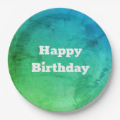 Een patroon in Blauwgroen en groene Borden Papieren Bordje (Voorkant)