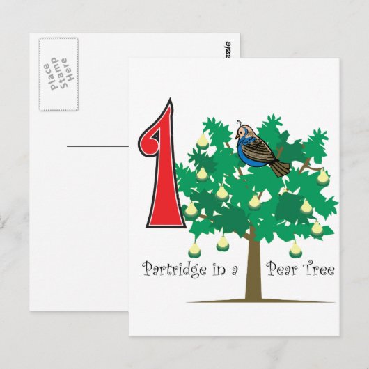 Een patroon in een perenboom briefkaart (Voorkant / Achterkant)