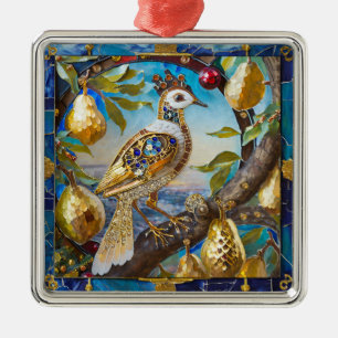 Een patroon in een perenboom metalen ornament