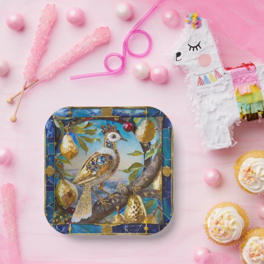 Een patroon in een perenboom papieren bordje (Feest)