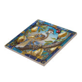 Een patroon in een perenboom tegeltje (Zijkant)