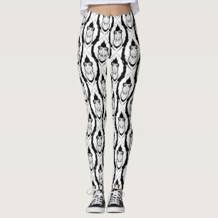 een patroon met een mandrilkop leggings