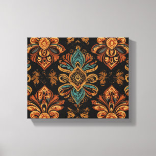 Een patroon van kleurrijke bloemen canvas afdruk