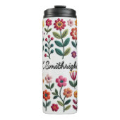 Een patroon van kleurrijke bloemen thermosbeker (Voorkant)