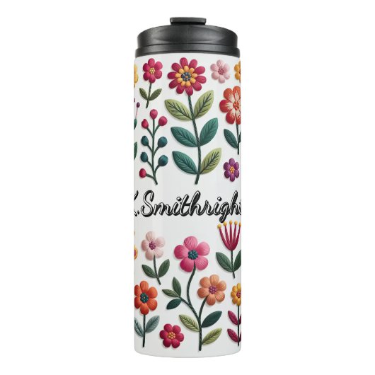 Een patroon van kleurrijke bloemen thermosbeker (Voorkant)