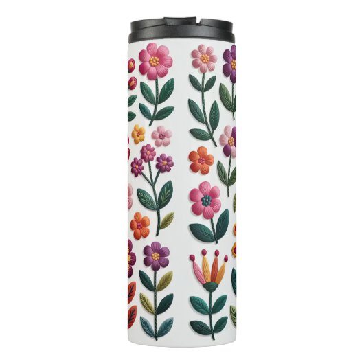 Een patroon van kleurrijke bloemen thermosbeker (Achterkant)