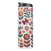 Een patroon van kleurrijke bloemen thermosbeker (Geroteerd rechts)