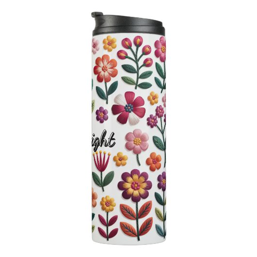 Een patroon van kleurrijke bloemen thermosbeker (Geroteerd rechts)