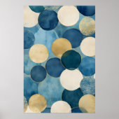 Een patroon van overlappende cirkels in tinten bla poster (Voorkant)