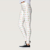 Een patroon van pastelkleurige harten Design White Leggings (Links)