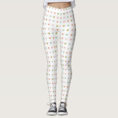 Een patroon van pastelkleurige harten Design White Leggings (Voorkant)