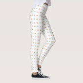 Een patroon van pastelkleurige harten Design White Leggings (Rechts)