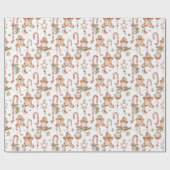 Een patroon van peperkoek, snoepstokken en sterren cadeaupapier (Vlak)