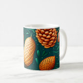 Een patroon van Pinecones en Acorns Koffiemok (Voorkant rechts)
