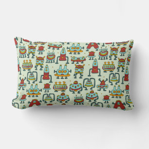 Een patroon van robots - aliens. illustratie.  kussen