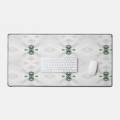 Een patroon van witte sneeuw en kerstlint bureaumat (Keyboard & Muis)