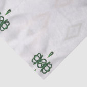 Een patroon van witte sneeuw en kerstlint tissuepapier (Detail)