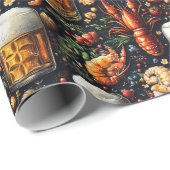 Een patroon voor bier- en zeevruchtenliefhebbers. cadeaupapier (Rol Hoek)