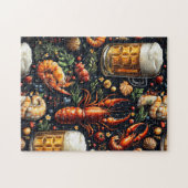 Een patroon voor bier- en zeevruchtenliefhebbers. legpuzzel (Horizontaal)