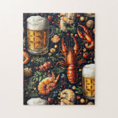 Een patroon voor bier- en zeevruchtenliefhebbers. legpuzzel (Verticaal)