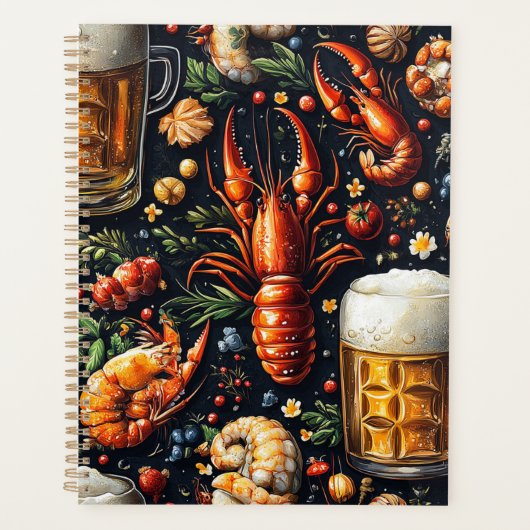 Een patroon voor bier- en zeevruchtenliefhebbers. planner (Voorkant)