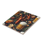 Een patroon voor bier- en zeevruchtenliefhebbers. tegeltje (Zijkant)