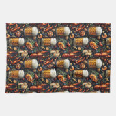 Een patroon voor bier- en zeevruchtenliefhebbers. theedoek (Horizontaal)