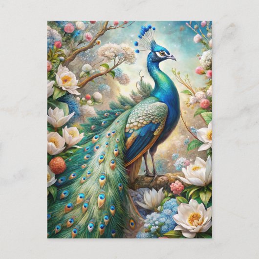 Een pauw briefkaart (Voorkant)