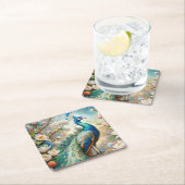 Een pauw kartonnen onderzetters (Insitu)