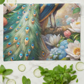 Een pauw theedoek (Gevouwen)