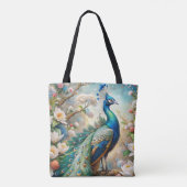 Een pauw tote bag (Achterkant)