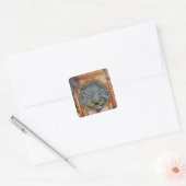 Een pauw van het centrale panel van een Art Wall Vierkante Sticker (Envelop)