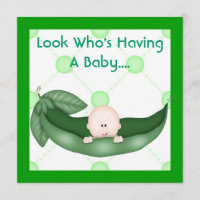 ÉÉN PEA IN EEN POD BABY SHOWER INVITATION GIRL/BOY