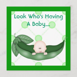 ÉÉN PEA IN EEN POD BABY SHOWER INVITATION GIRL/BOY KAART