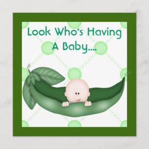 ÉÉN PEA IN EEN POD BABY SHOWER INVITATION GIRL/BOY KAART