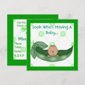 ÉÉN PEA IN EEN POD BABY SHOWER INVITATIONS KAART (Voorkant / Achterkant)