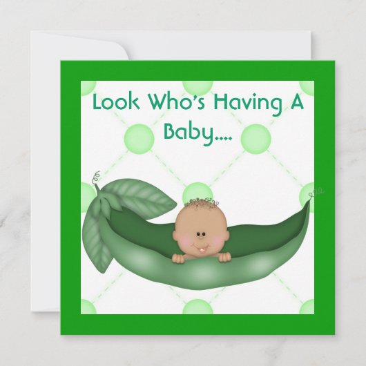 ÉÉN PEA IN EEN POD BABY SHOWER INVITATIONS KAART (Voorkant)