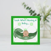 ÉÉN PEA IN EEN POD BABY SHOWER INVITATIONS KAART (Staand voorkant)