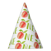 Eén peach Waterverf 1st Birthday Girl  Feesthoedjes (Rechts)