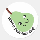 Een pear-fect dag! ronde sticker (Voorkant)